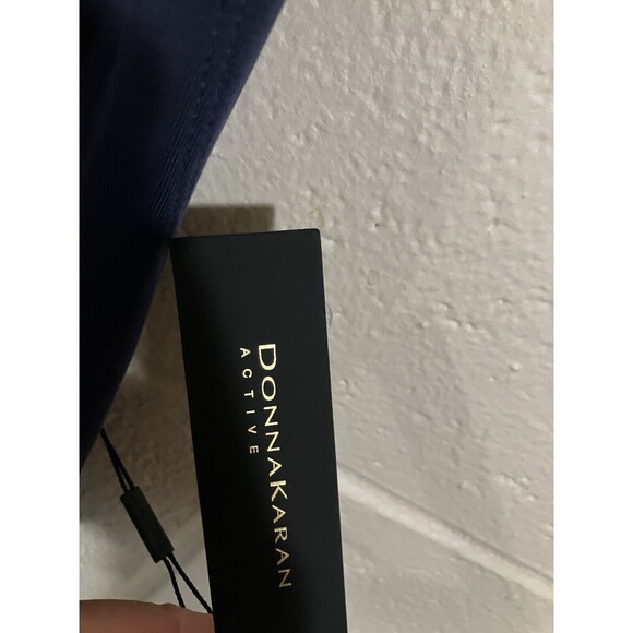 Donna Karan Active Midi-length Dress Womens Round-Neck Stretch Size XS Navy - Picture 10 of 16